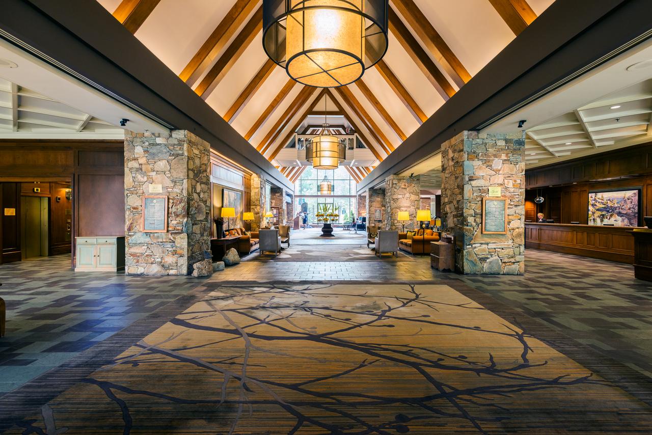 Ground floor lobby at the Fairmont Chateau Whistler