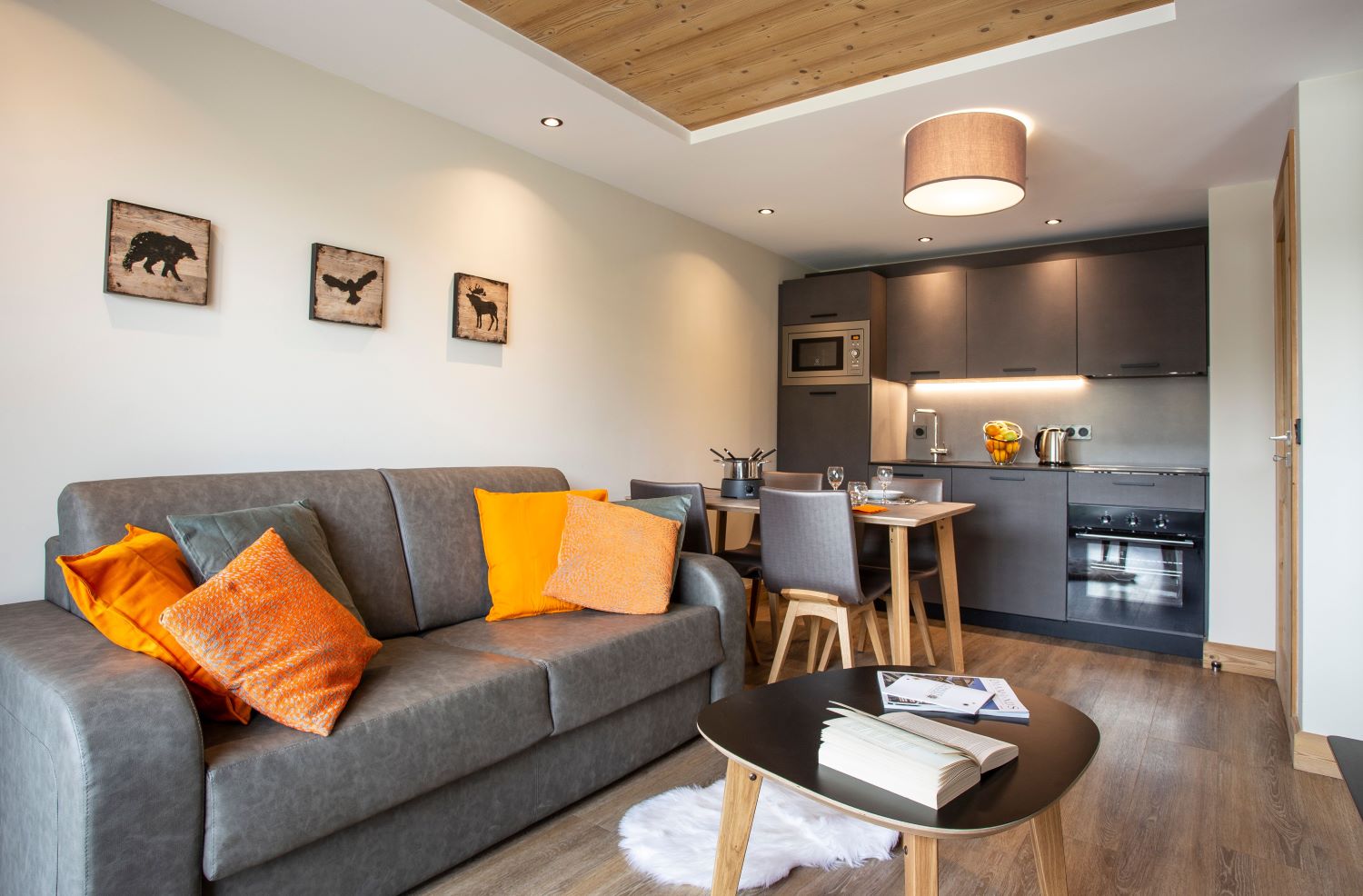 Residence Daria-I-Nor Alpe d'Huez - apartments cosy living dining and kitchen