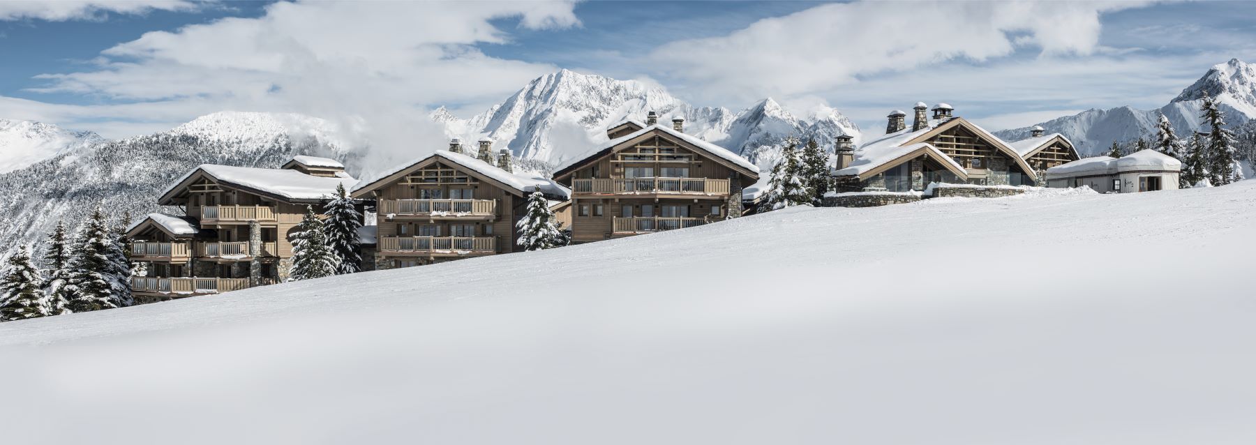 Hotel Le K2 Altitude Courchevel - slope side view of hotel exteriors